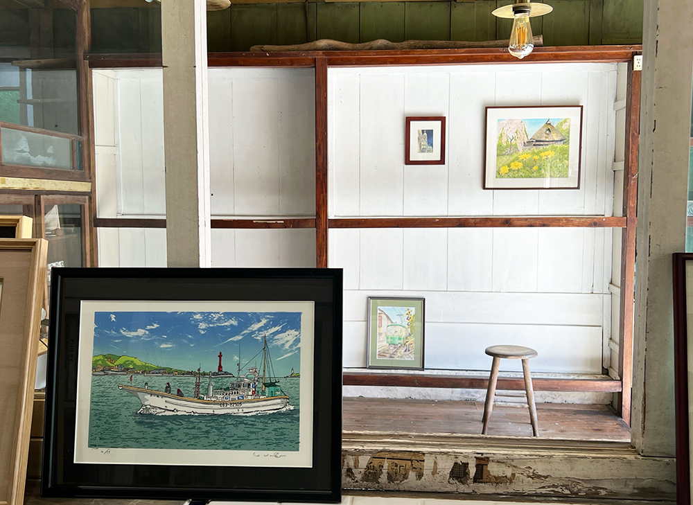 ☆展示品☆紫に染まる鏡ケ浦(館山)/額付/オリジナルプリント 【公式通販】